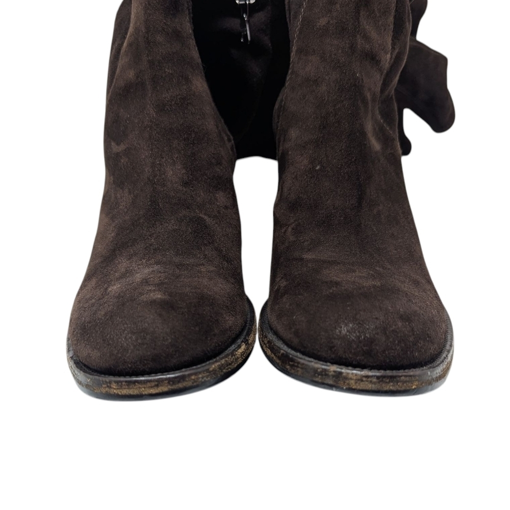 Prada Dark Brown Suede OTK Over the Knee Tall Boot Size EU 38 - Picture 5 of 16